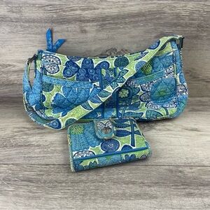 Vera Bradley Purse Doodle Daisy Bag Satchel And Matching Wallet